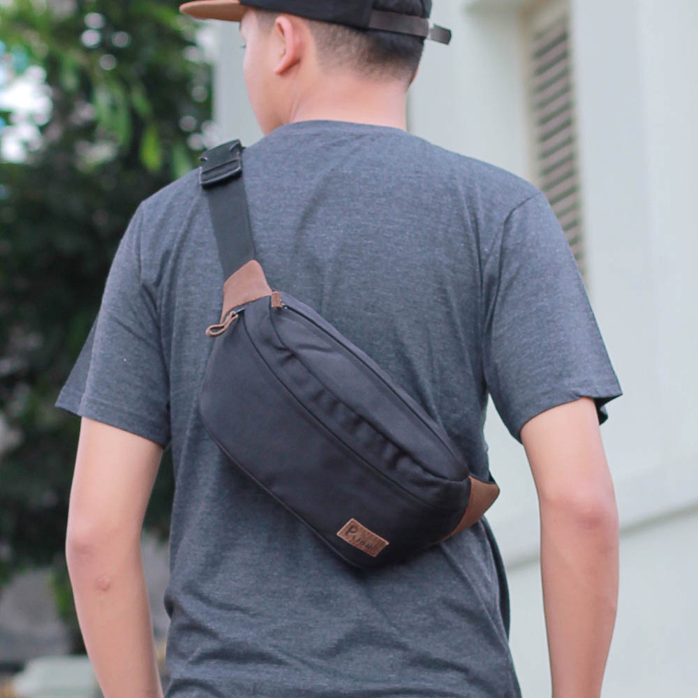 Tas Pinggang Tas Selempang Cowok Pria Mode Kasual Waist Bag Multifungsi Original Pusiill