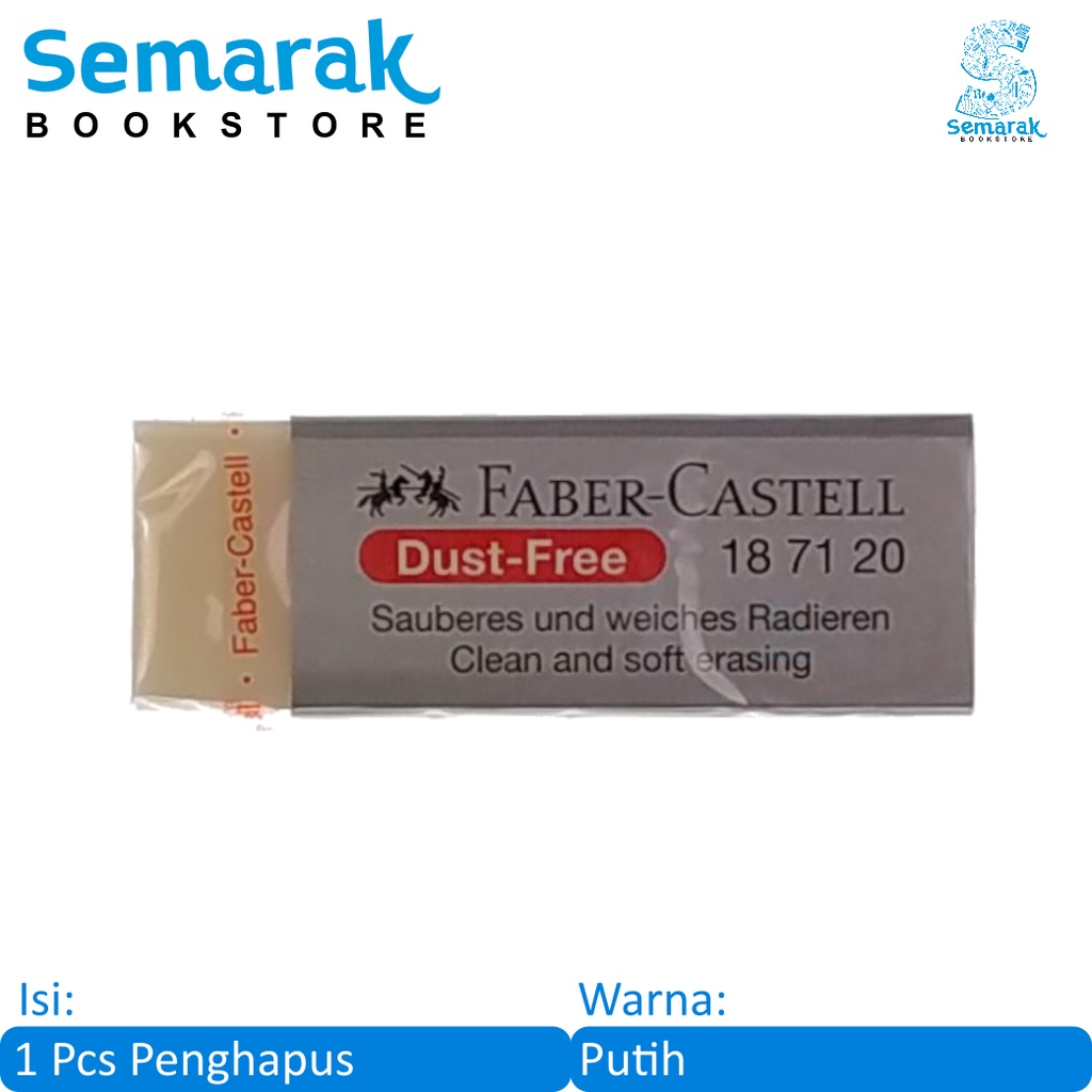 

Faber Castell Eraser Dust Free 187120 Penghapus Pensil Besar - Putih