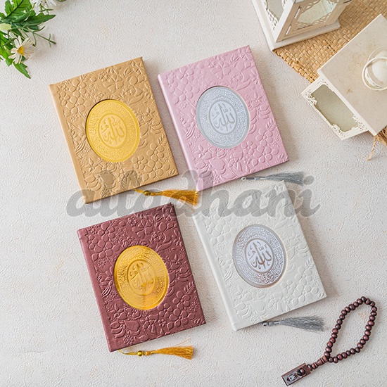 Cetak Buku Yasin dan Tahlil Hardcover - Custom Foto dan Nama - Tajwid Warna - Vintage Leather Oval