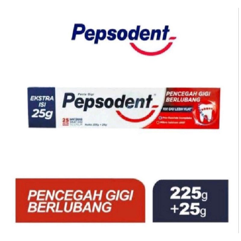 Pepsodent pencegah gigi berlubang 225+25 gr