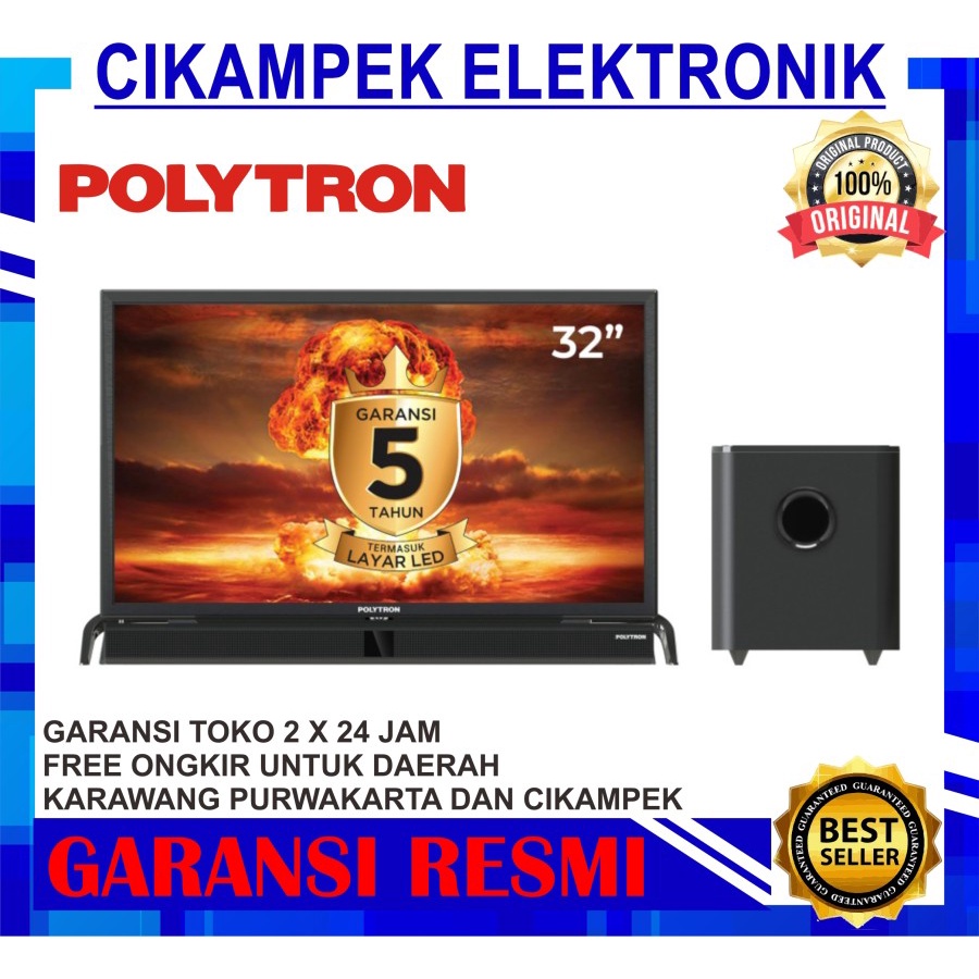 TV LED POLYTRON PLD 32BV1558 CINEMAX SOUNDBAR DIGITAL TV 32 INCH