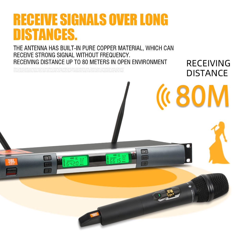KMC8 Edisi Profesional Peningkatan Asli Satu Derek Dua Mikrofon Genggam Logam Nirkabel UHF Panggung KTV Acara Pernikahan Luar Ruangan Acara Karaoke Keluarga Rapat Bisnis Mikrofon Pelatihan Pidato
