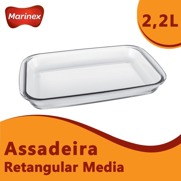 $$$$] Marinex Loyang Kaca Segi 6534 Tempa Makanan Persegi Panjang Kaca