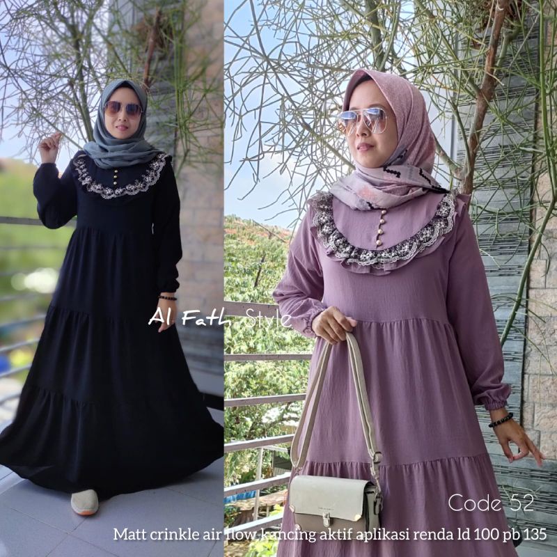 gamis renda cringkel ori al-fath