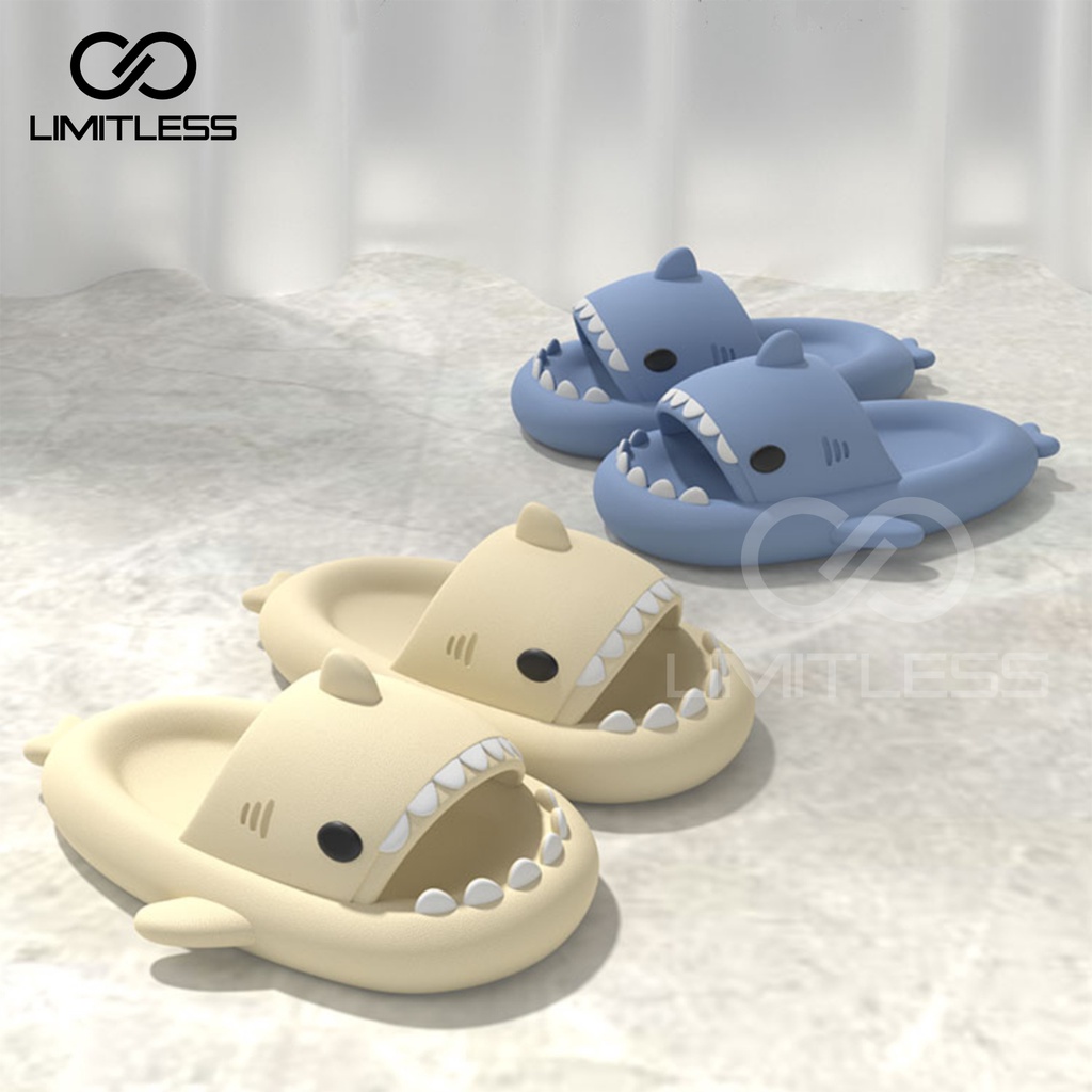 Sendal Hiu Pria Dewasa Kekinian Sandal Hiu Slip On Ringan Empuk Sandal Ikan Baby Shark Keren Premium Terbaru