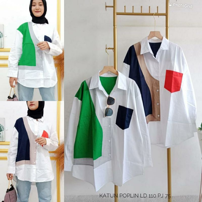 Kemeja Summer, KEMEJA WANITA CANTIK MODIS FIT XXL LD 110 BAHAN KATUN POPLIN PREMIUM TERMURAH OOTD KEKINIAN TERLARIS