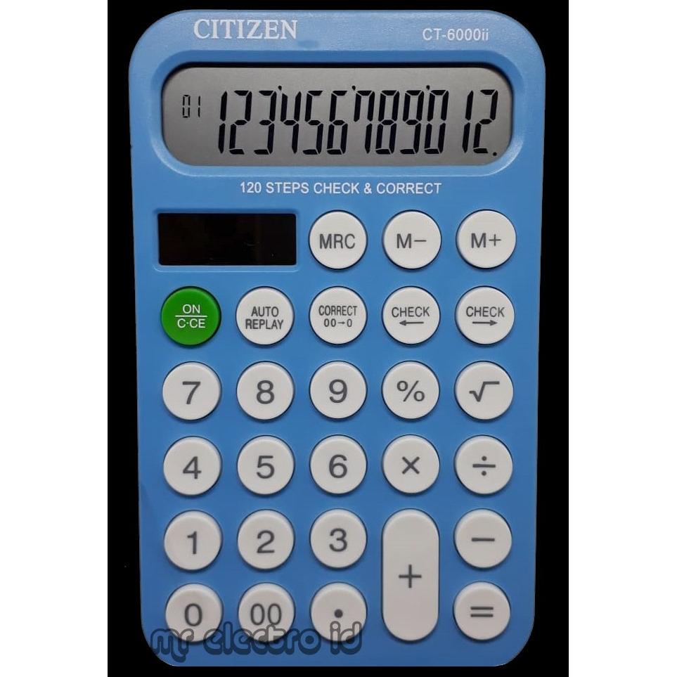 

[PRODUK RKLPS] KALKULATOR CITIZEN CT 6000 II - 12 DIGIT - CHECK AND CORRECT - LAYAR BESAR - KALKULATOR MEJA DAGANG Q8K