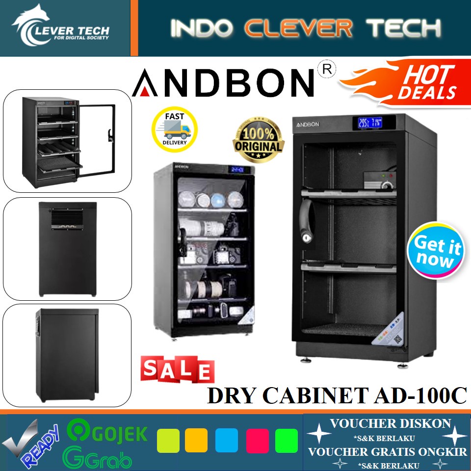 Dry Box Dry Cabinet ANDBON AD-100C Digital Drybox Drycabinet 100 liter