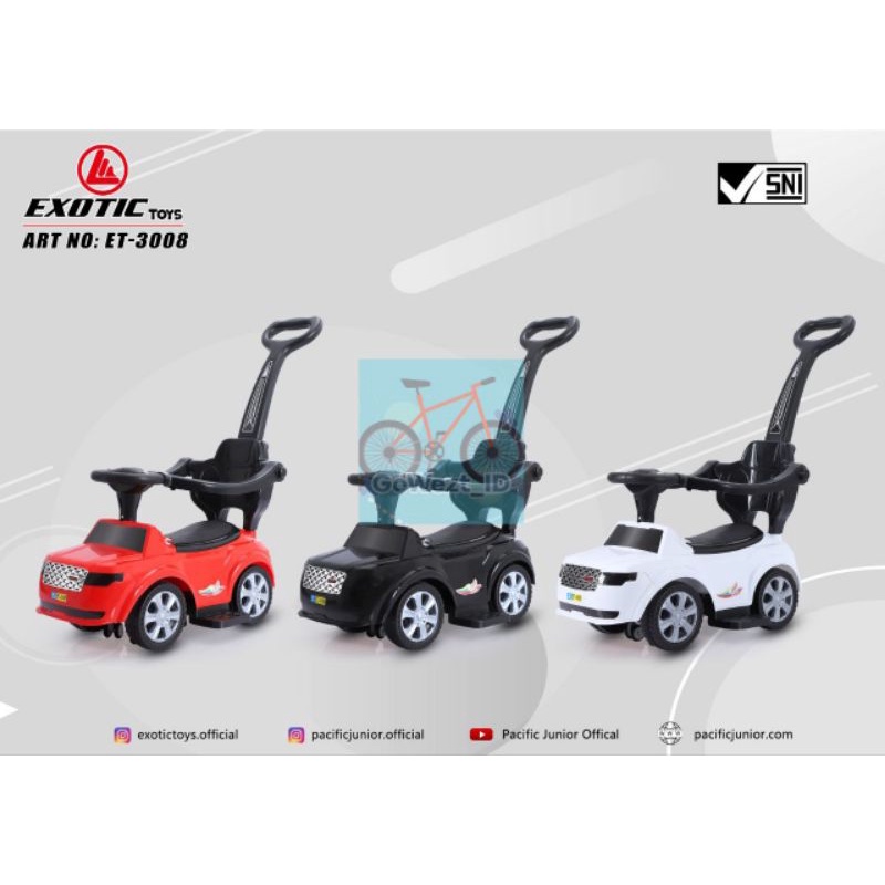 Ride On Mobil Mobilan Dorong Anak Tolocar EXOTIC ET 3008 Musik Lampu Mainan Mobilan Anak | High Quality