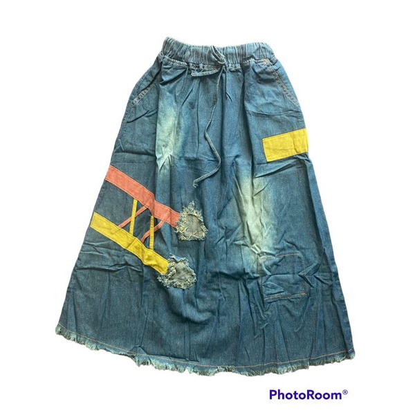Rok jeans panjang anak SD / Rok jeans anak perempuan