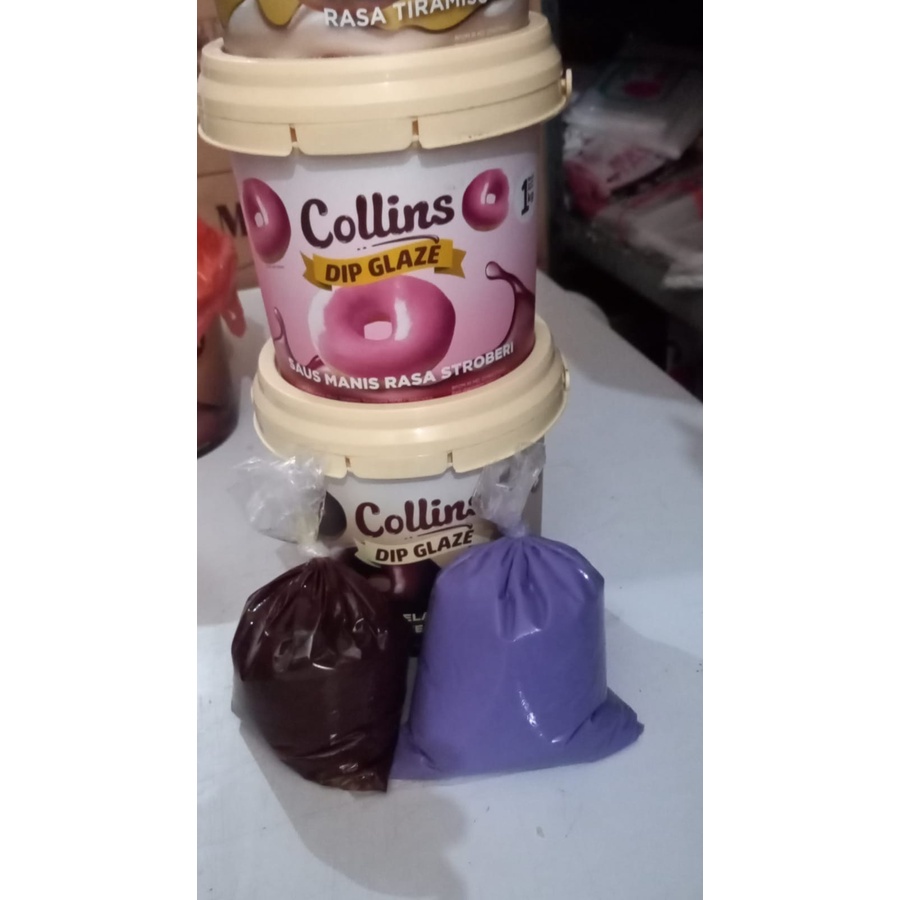 

COLLINS DIP GLAZE 250GR COKLAT STRAWBERRY TARO TIRAMISU GREEN TEA