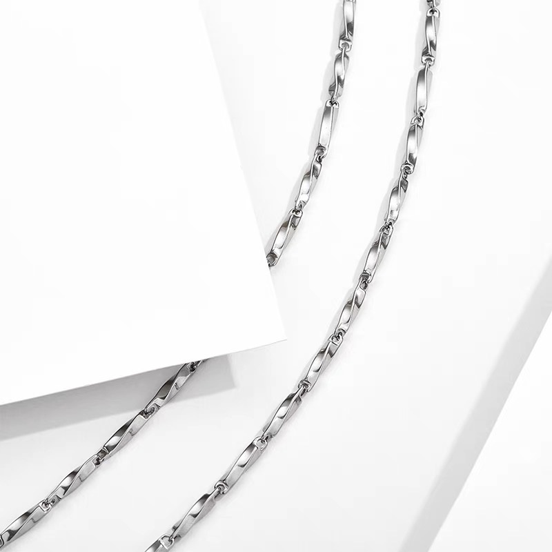 Kalung Bahan Titanium Steel Gaya Hip Hop Untuk Unisex