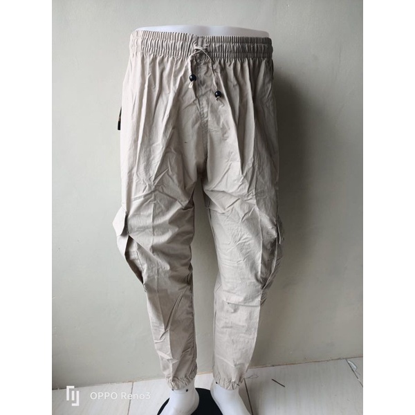 Celana Jogger cargo Pria Pinggang Kolor Katun Sogo