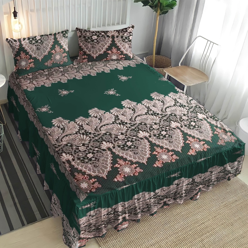 Sprei Rumbai ukuran 160X200 180x200  Queen  King size Bahan Katun Halus