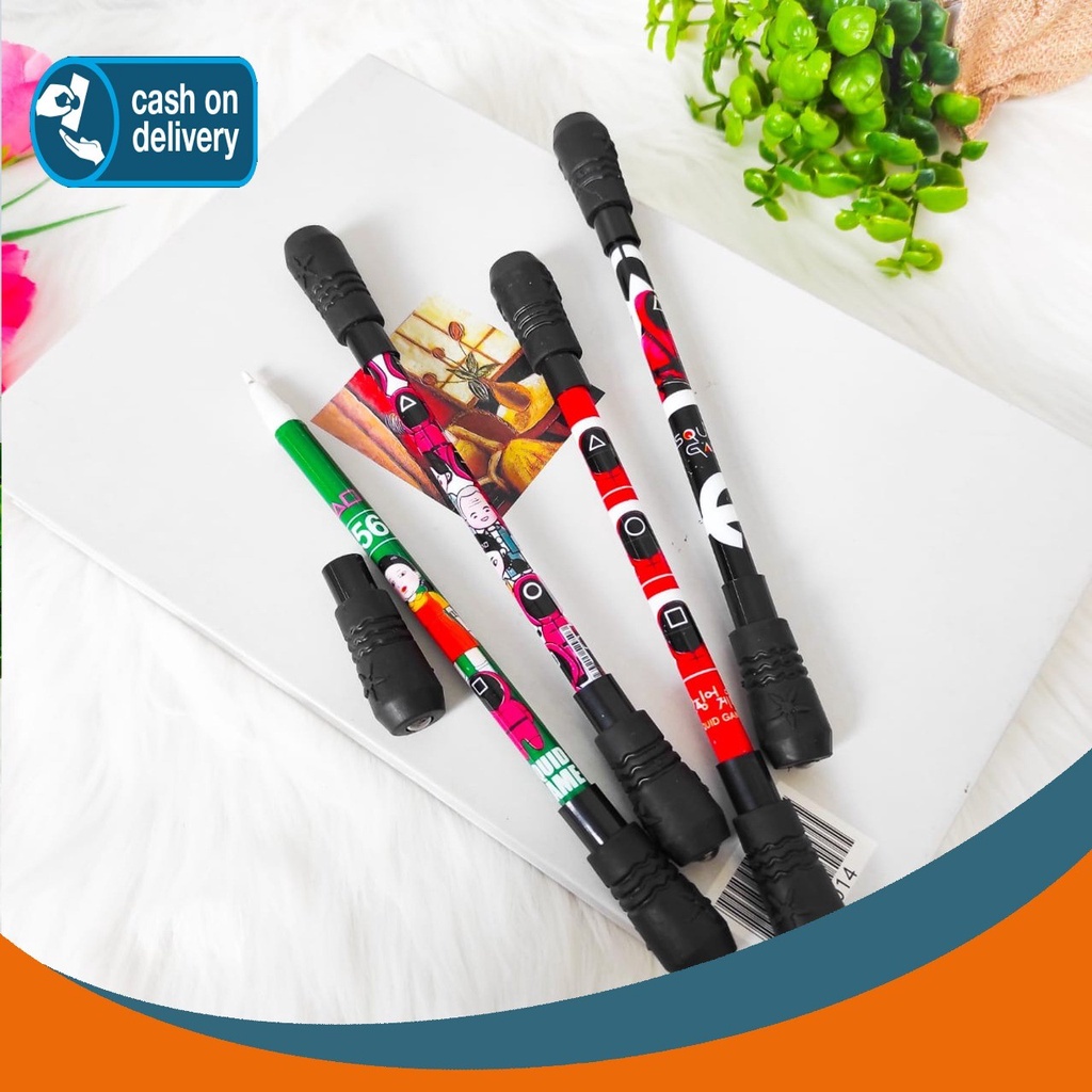 

PULPEN MAINAN PUTAR MAGNET SQUID GAME SPINNING ALAT TULIS BOLPOIN UNIK IMUT MURAH PEN GEL KARAKTER LUCU MURAH PENA