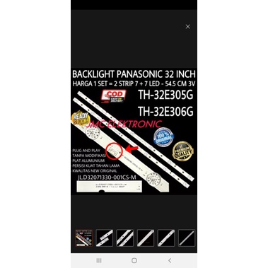 backlight tv led panasonic 7lampu 32in