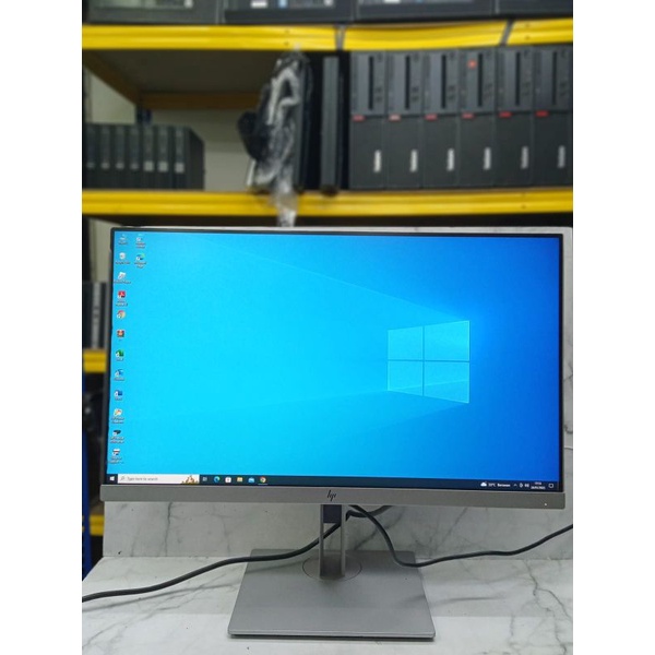 MONITOR LED HP E233 23 INCH WIDE LAYAR FREMLES FULL HD KAKI NAIK TURUN PORT HDMI
