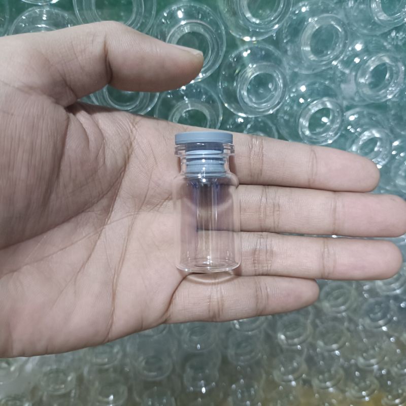 Botol kaca 6ml Vial Tutup Karet