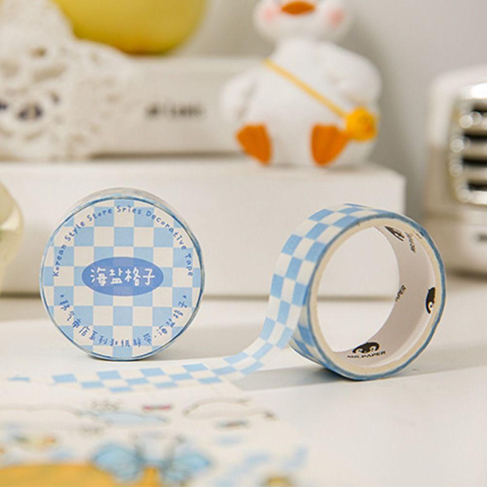 Stiker Dekoratif Album Agustina 2roll Kartun Scrapbooking Siswa Alat Tulis DIY PET Tape Sticker