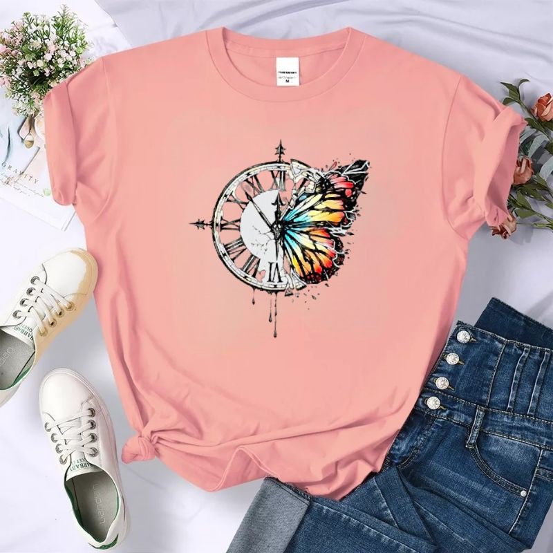 Kaos Wanita Baju Oblong Cewek Lengan Pendek Atasan Dewasa Tshirt Oversize Termurah Jam Cod