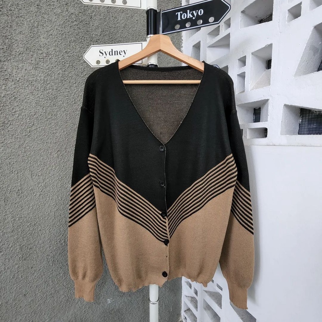 V knit outher | outer rajut wanita | outer hits wanita