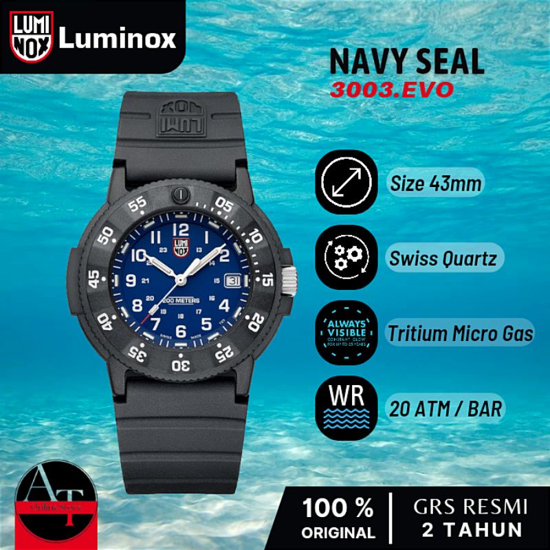 Jam Tangan Pria Luminox 3003.EVO Original Navy Seal Dive Watch