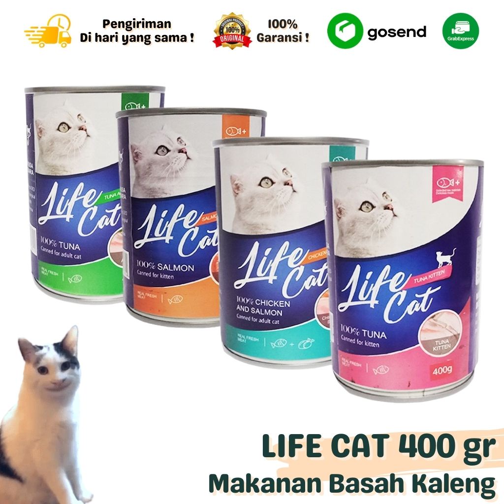 Makanan Basah Wet Cat Food Can LIFE CAT 400 GR