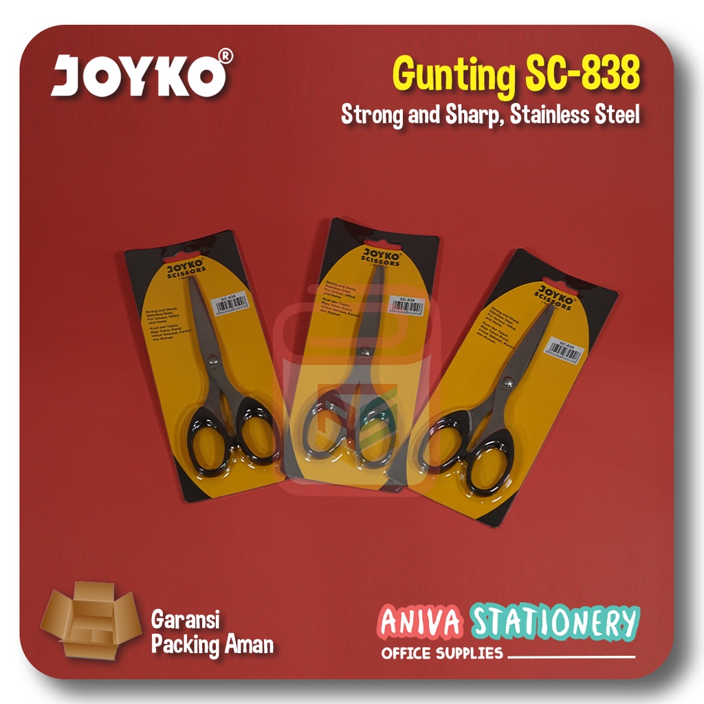 

JOYKO SCISSORS GUNTING KANTOR TANGGUNG SEDANG SERBAGUNA SATINLESS STEEL SC-838