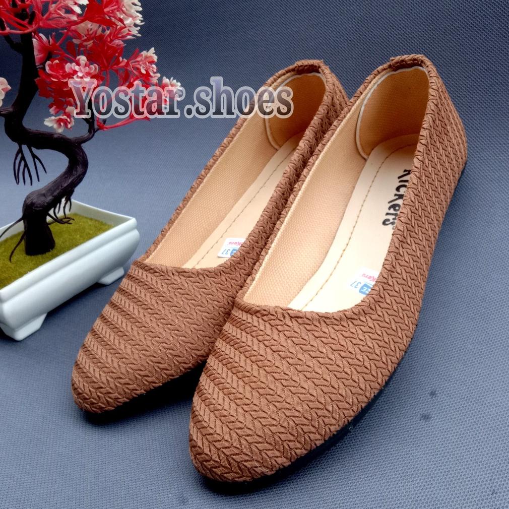 COD Sepatu Flatshoes Kikers Wanita Sandal flat Wanita Kickers ( Rajut ) Sepatu wanita terlaris 6RNET