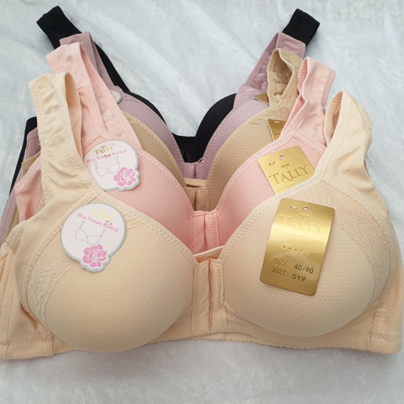 Bra (bh) Tally 519 busa tanpa kawat ukuran 36-42 bukaan depan