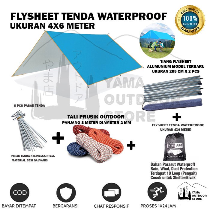 FLYSEET TENDA 4X6 6X4 METER - FLYSHEET TENDA 4X6 METER 19 LOOP UL