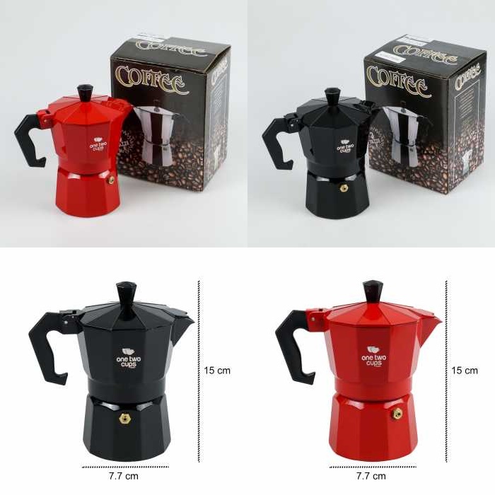 One Two Cups Espresso Coffee Maker Moka Pot Teko Stovetop Filter - MX001