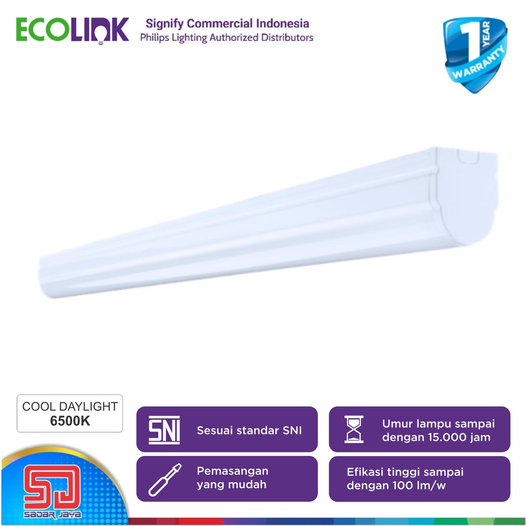 Ecolink T8 Batten 8 Watt LED Panjang 16 W Lampu Neon 8Watt 16 Watt