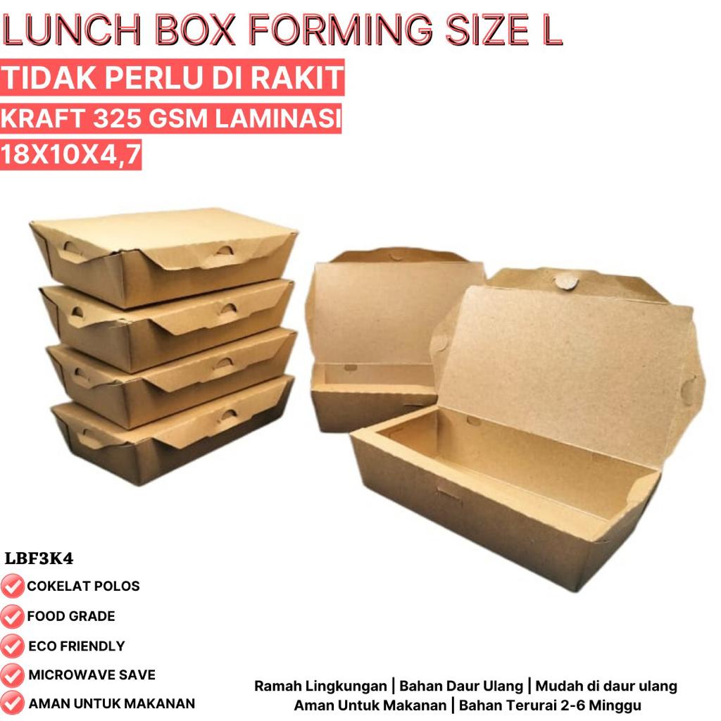 Lunch Box Large Sudah Terbentuk Tidak Perlu Rakit (LBF3K4-Laminasi)