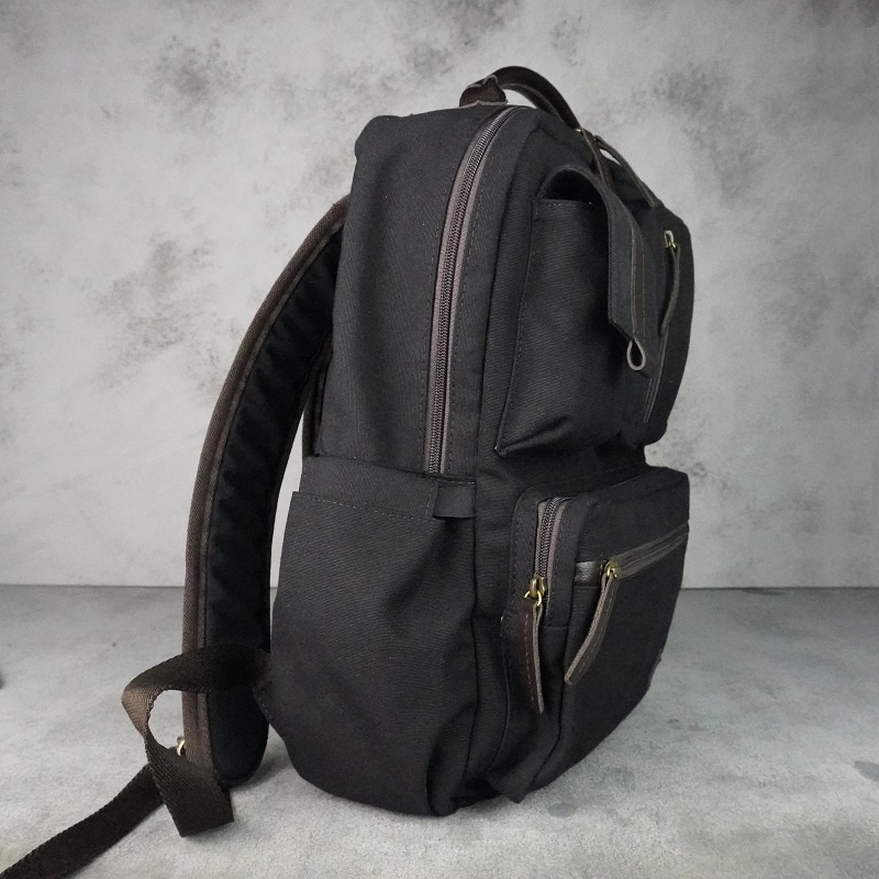 [PREMIUM] Backpack Tas Ransel Kerja Kantor Kuliah Laptop 14&quot; Kanvas Kulit Sapi Asli Eastmovin Denver Black dan Navy