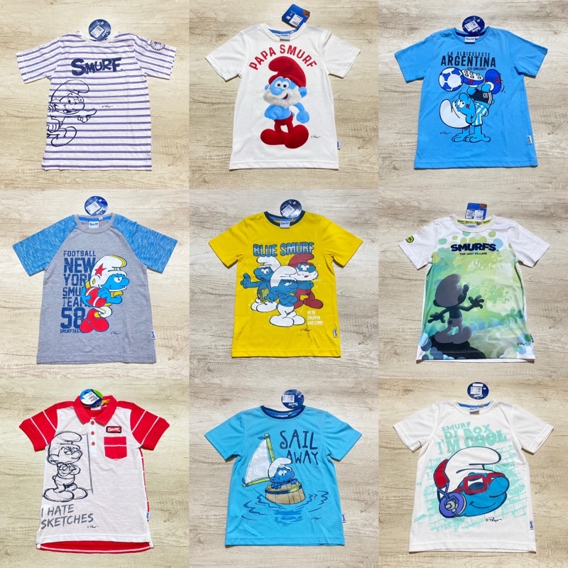(5-12 TAHUN) JSP SMURF KAOS TSHIRT BABY ORIGINAL JSP BABY BAYI ANAK LELAKI LAKI LAKI BRANDED / (4-16
