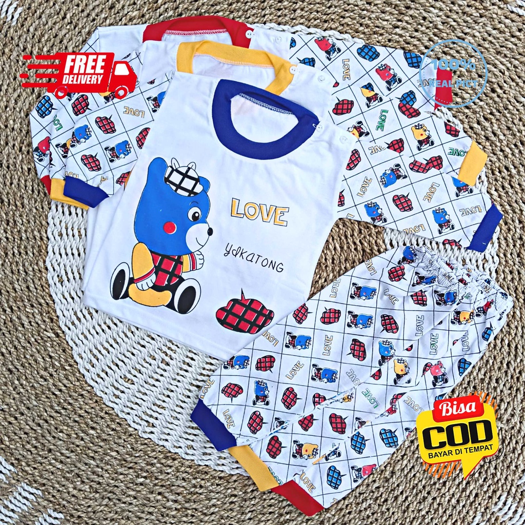 Setelan Baju Bayi Panjang 3 - 12 Bulan merk VIORI motif YAKATONG