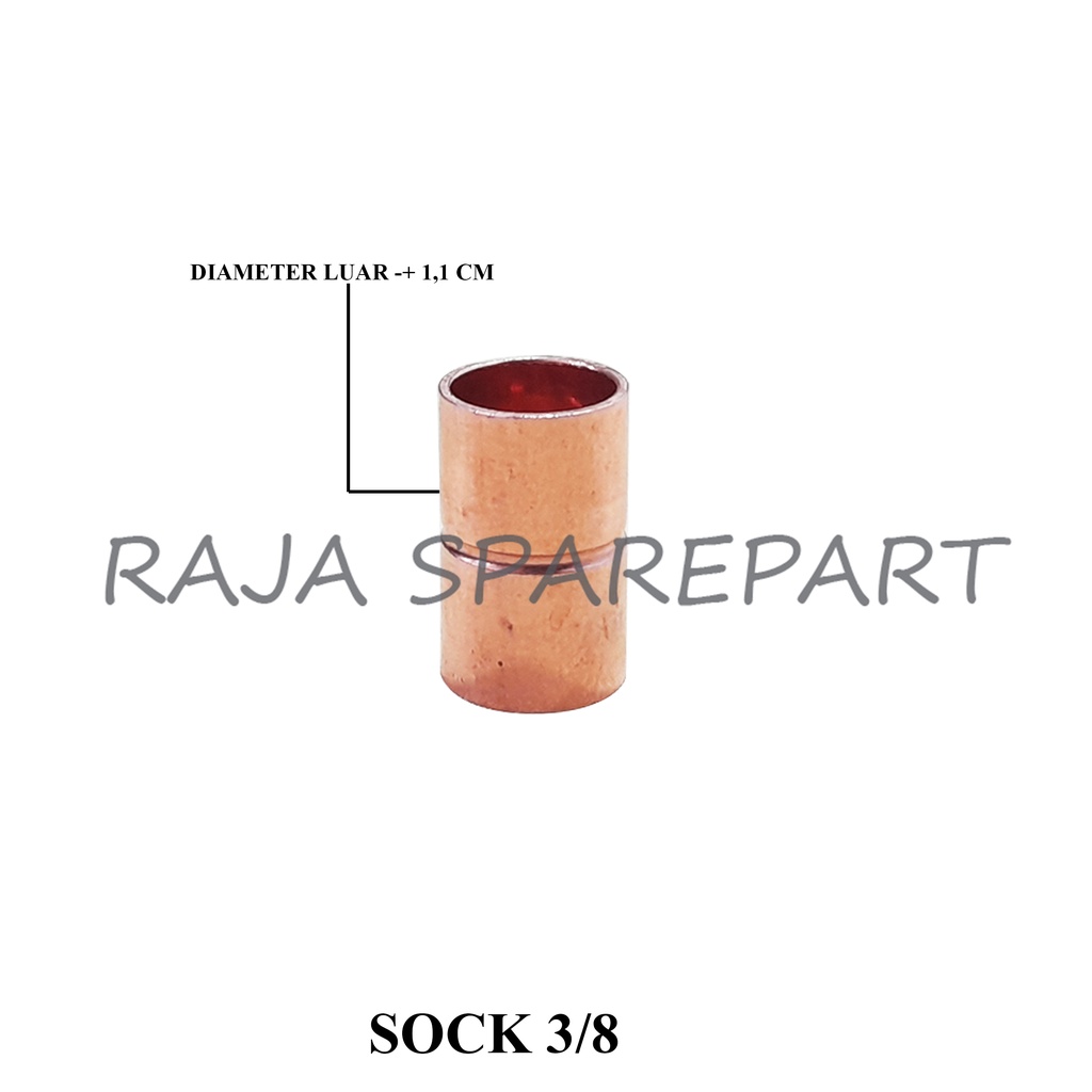 SK3/8 SOCK PIPA AC/SAMBUNGAN PIPA AC TEMBAGA 3/8 INCH