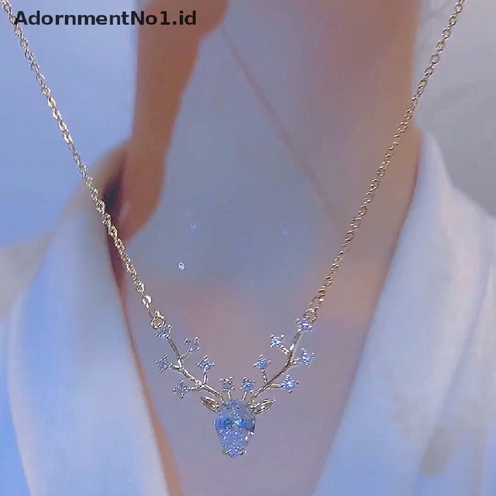 [AdornmentNo1] Fashion Perhiasan Satu Rusa Memiliki Anda Elk Kecil Kalung Untuk Wanita High-end Temperamen Liar Tulang Selangka Rantai Liontin Hadiah Ulang Tahun [ID]