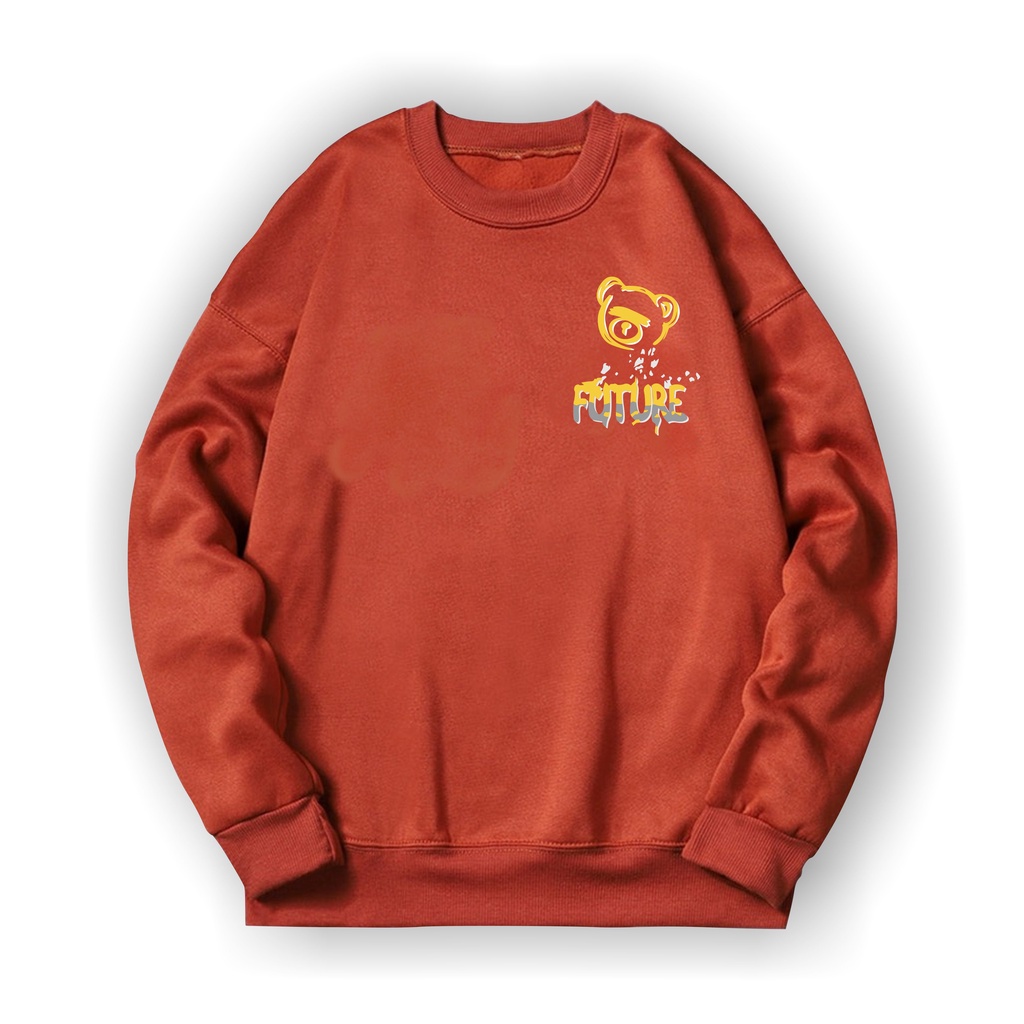 Sweatshirt Basic Future Bear Logo II Sweater Crewneck Print DTF II Size M - XL Anak &amp; Dewasa ( Pria &amp; Wanita )