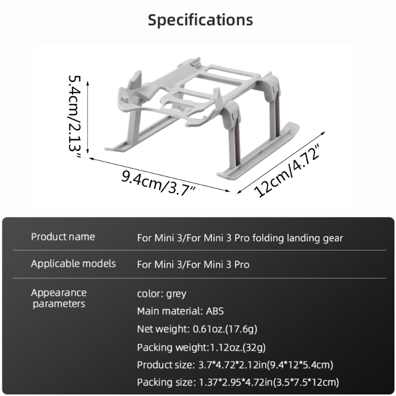 Zzz Foldable Extension Legs Kaki Pendaratan Portabel Untuk Aksesori Mini3Pro