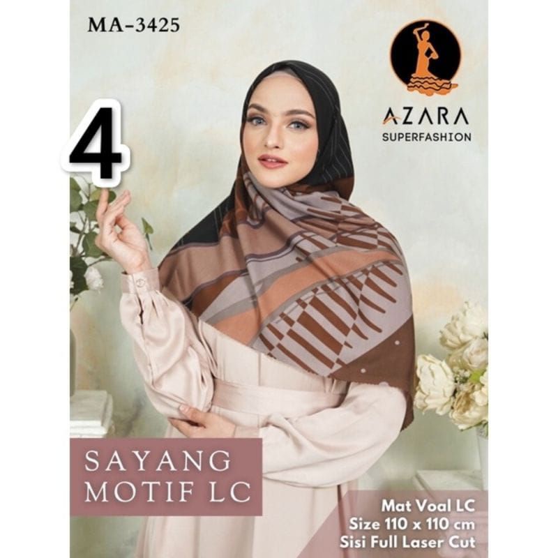 Jilbab segiempat AZARA SAYANG VOAL lC