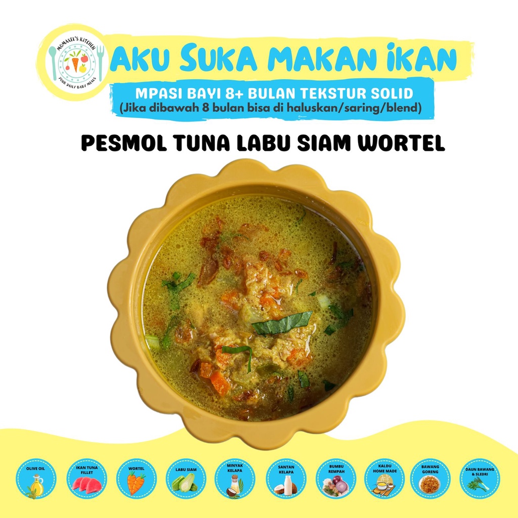 

PESMOL IKAN TUNA LABU SIAM WORTEL (SANTAN) (CATERING MAKANAN BAYI MPASI FROZEN BEKU/PENAMBAH BERAT BADAN ANAK)