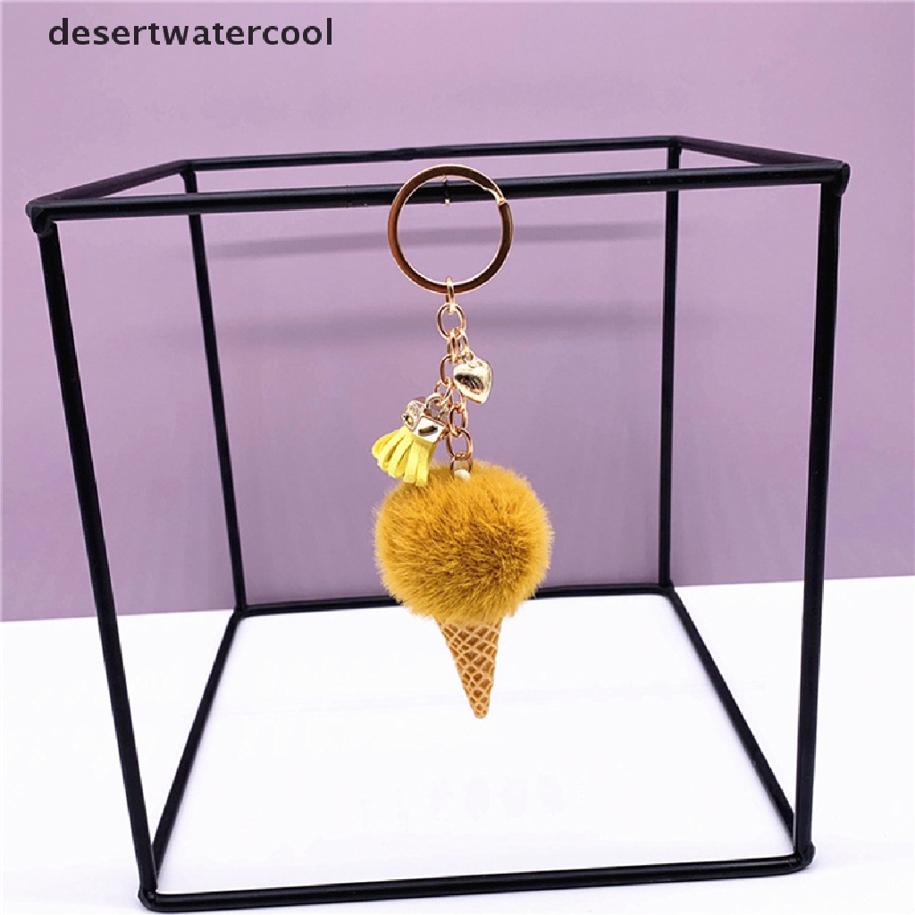 Deid Ice Cream Pendant Ring Keychain Lucu Gantungan Kunci Tas Mewah Gantung Kerucut Gantungan Kunci Mobil Martijn