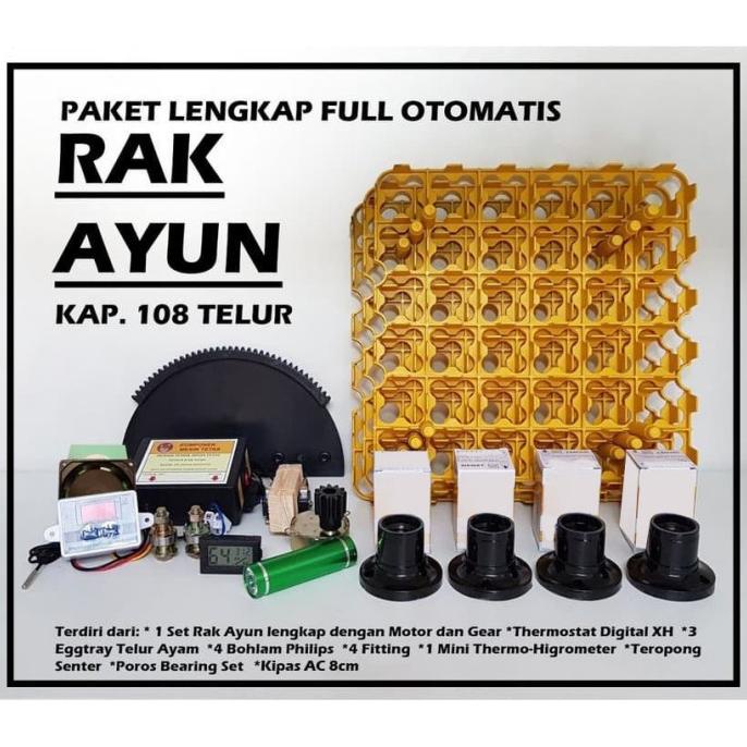 Paket Lengkap Full Otomatis Rak Ayun kap. 108 untuk Mesin Tetas Telur mesint33 Buru Order