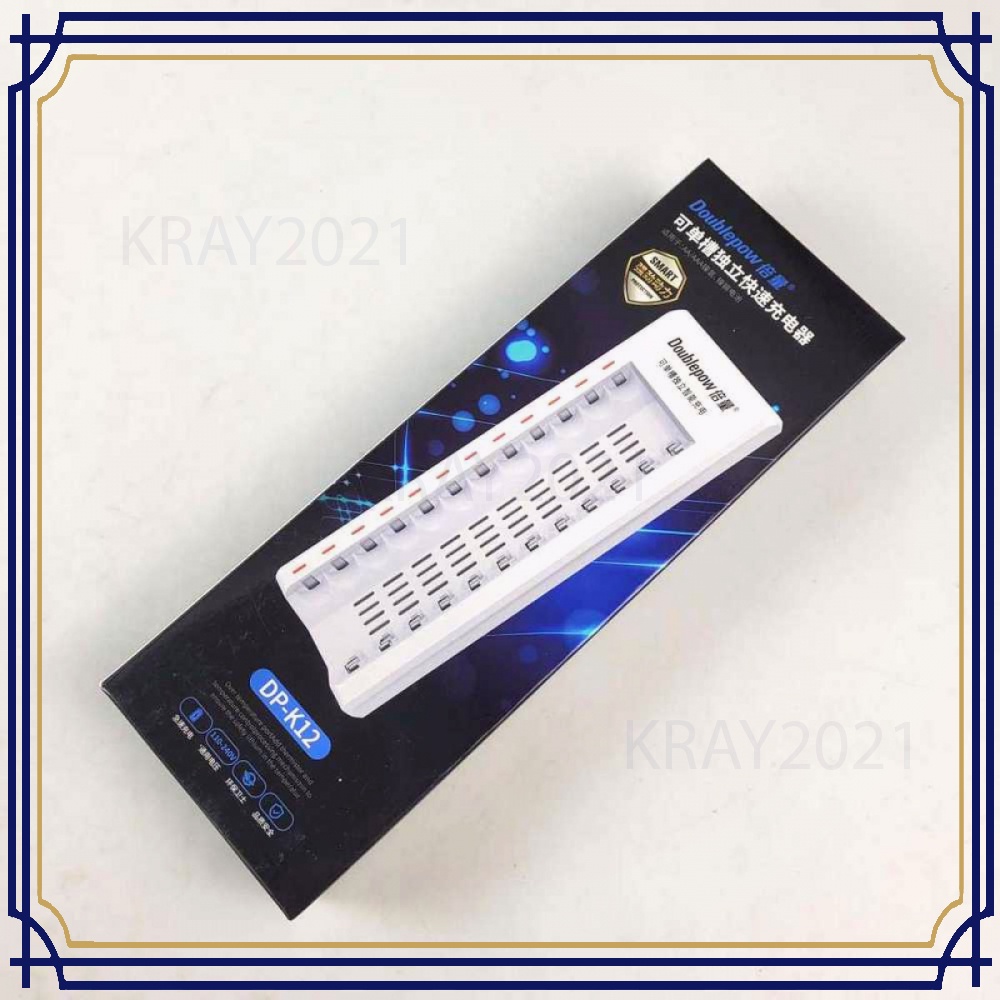 Charger Baterai 12 Slot Rapid Charger AA/AAA Ni-Mh Ni-Cd - DP-K12