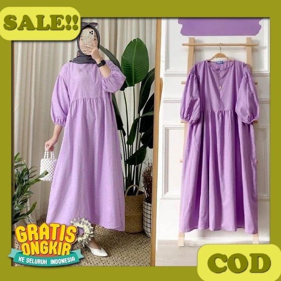 Gamis Mix Brukat Terbaru Bahan Ceruty Babydoll Hanna Dress Aksen Renda Mewah Gaun Pesta Muslimah Gam