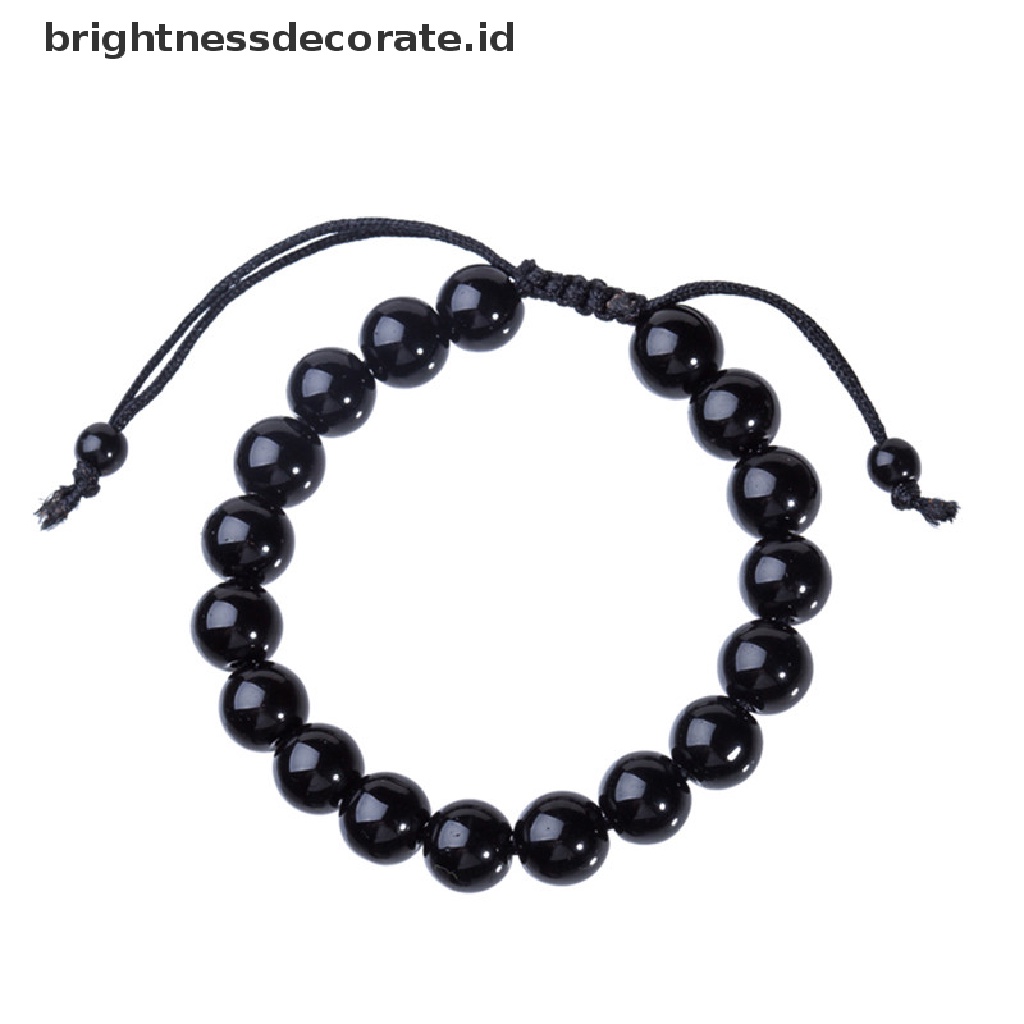 [Birth] Fashion Round Obsidian Stone Healthcare Bracelet Gelang Penurun Berat Badan Perawatan Kesehatan [ID]