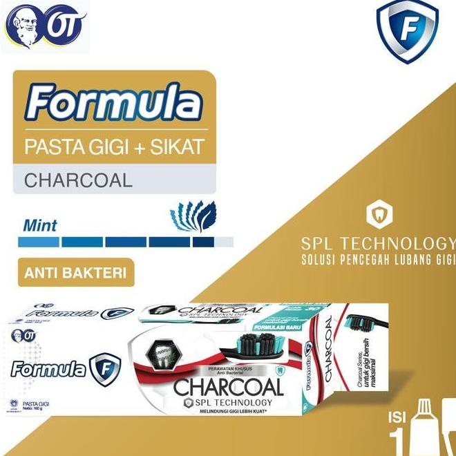 Formula Pasta Gigi Charcoal 160G + Sikat Gigi