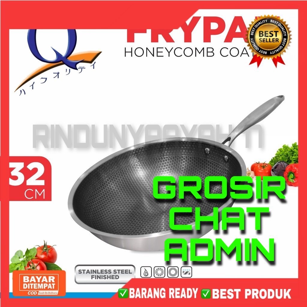 [RA] FRYPAN WOK PAN PANCI PENGGORENGAN ANTI LENGKET MOTIF HONEYCOMB LABA-LABA